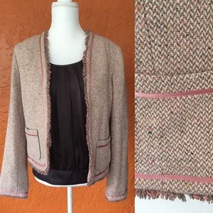 NWT Pink Herringbone Blazer Jacket